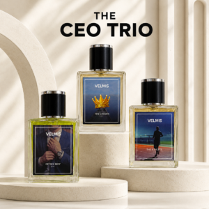 The CEO Trio men's perfume set by Velmis featuring Office Boy, The Crown and The Athlete