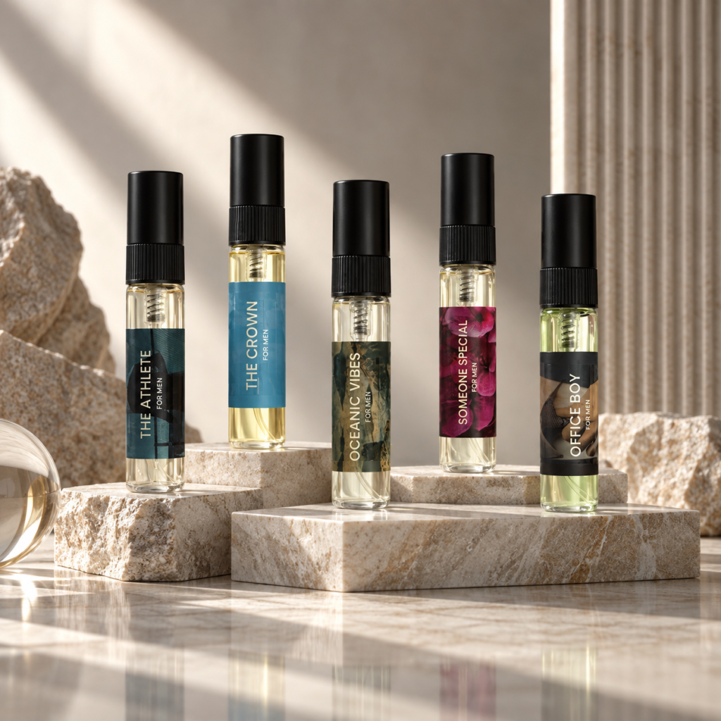 Pack of 5 men's testers by Velmis featuring five masculine fragrances