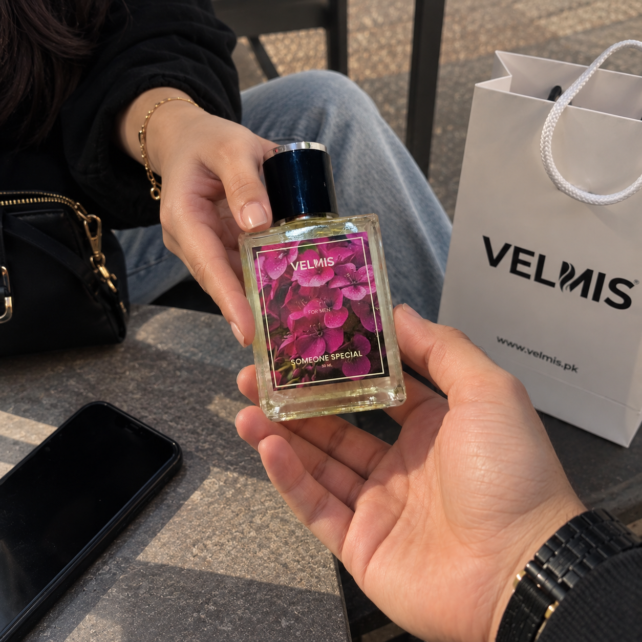Someone Special for Men perfume with Velmis shopper