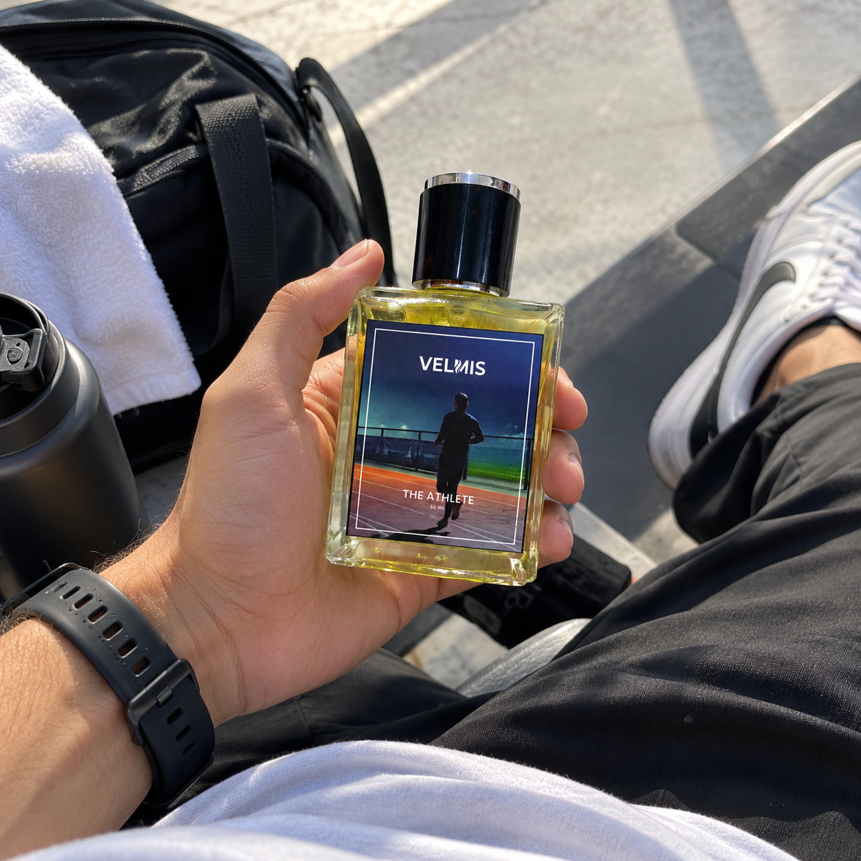 The Athlete men's perfume by Velmis in athletic lifestyle